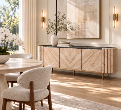 Marceille 3 Door Credenza w/Marquina