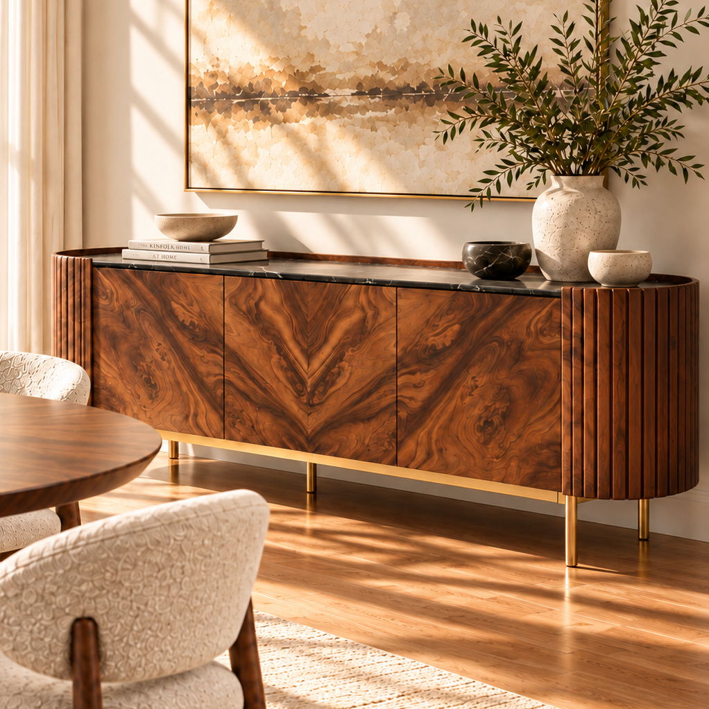 Marceille 3 Door Credenza w/Marquina